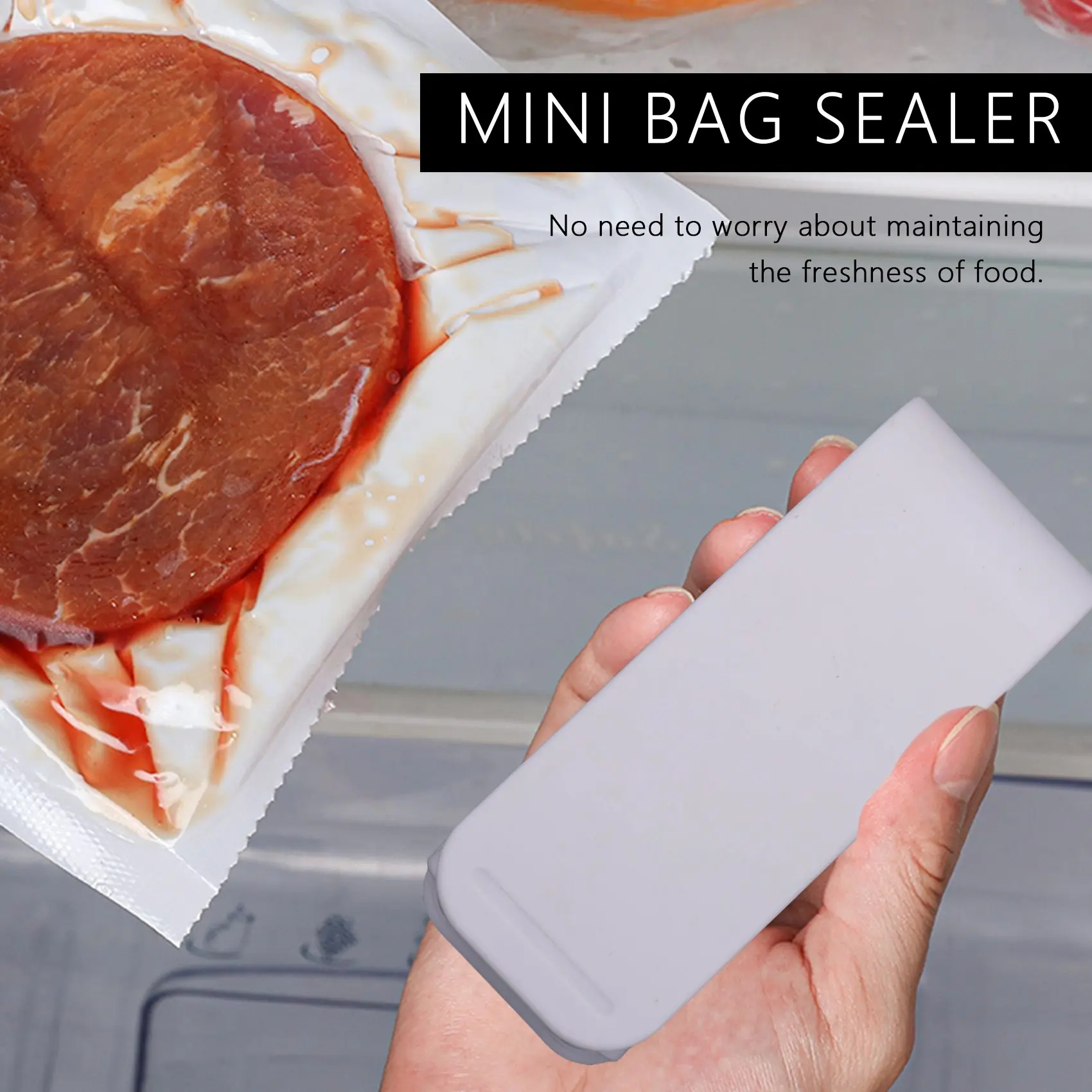 Sealer Plastic Package Storage Bag Mini Sealing Machine Handy Sticker and Seals for Food Snack Kitchen Accessories White