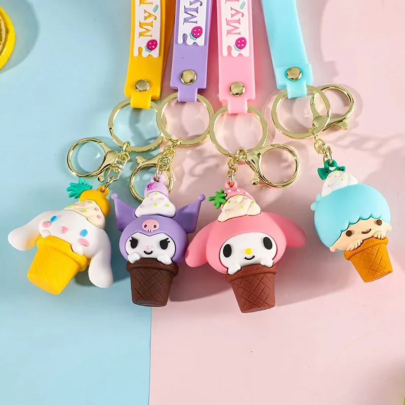 

Sanrio Creative Flower Pot Cartoon Keychain Toy Pendant Cute Doll Bag Pendant Anime Car Key Pendant Holiday Gifts For Childrens