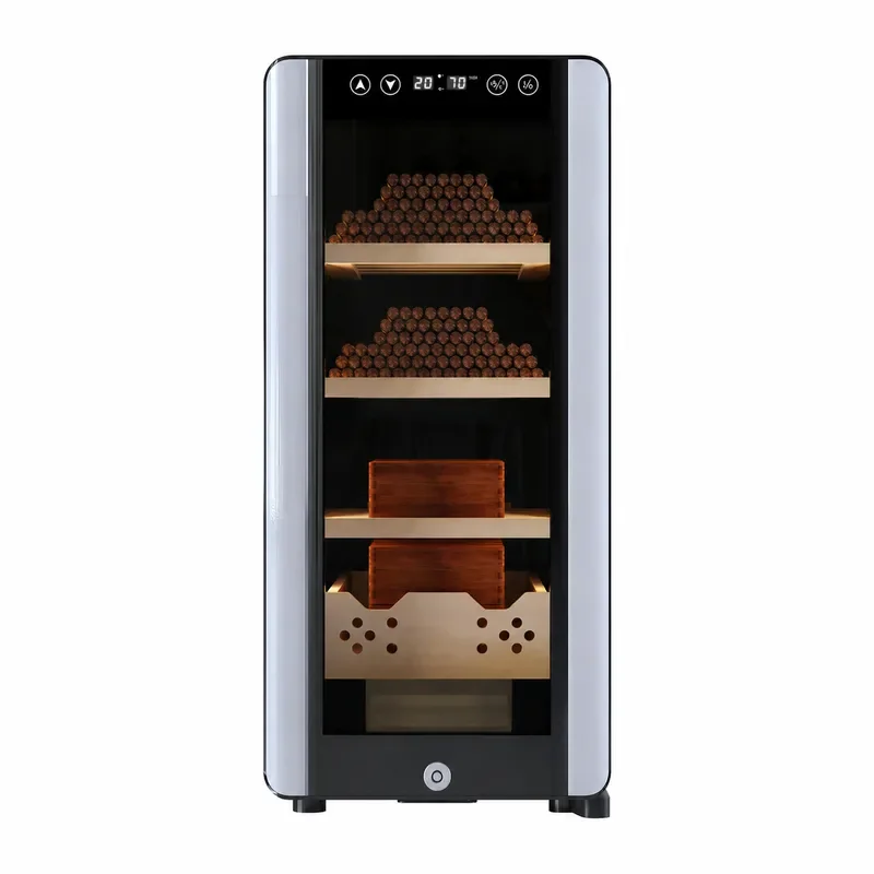 Cigar Humidor Cabinet Electronic Temperature Control Constant Humidity Frost Free Cedar Wood Moisturizing Office Home