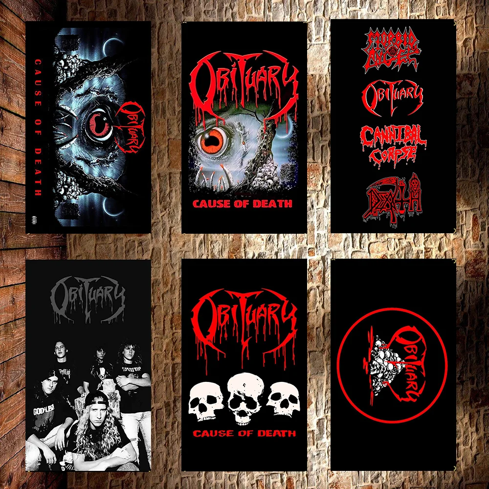 3x5ft Metal Band O-Obituary Flag Polyester Printed Home Or Outdoor Decoration Flag
