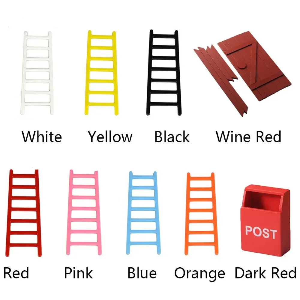 อุปกรณ์ตกแต่งตุ๊กตาจิ๋ว งานฝีมือ กล่องจดหมายจิ๋ว ของตกแต่งคริสต์มาส ประตูไม้จำลอง บันไดจำลอง