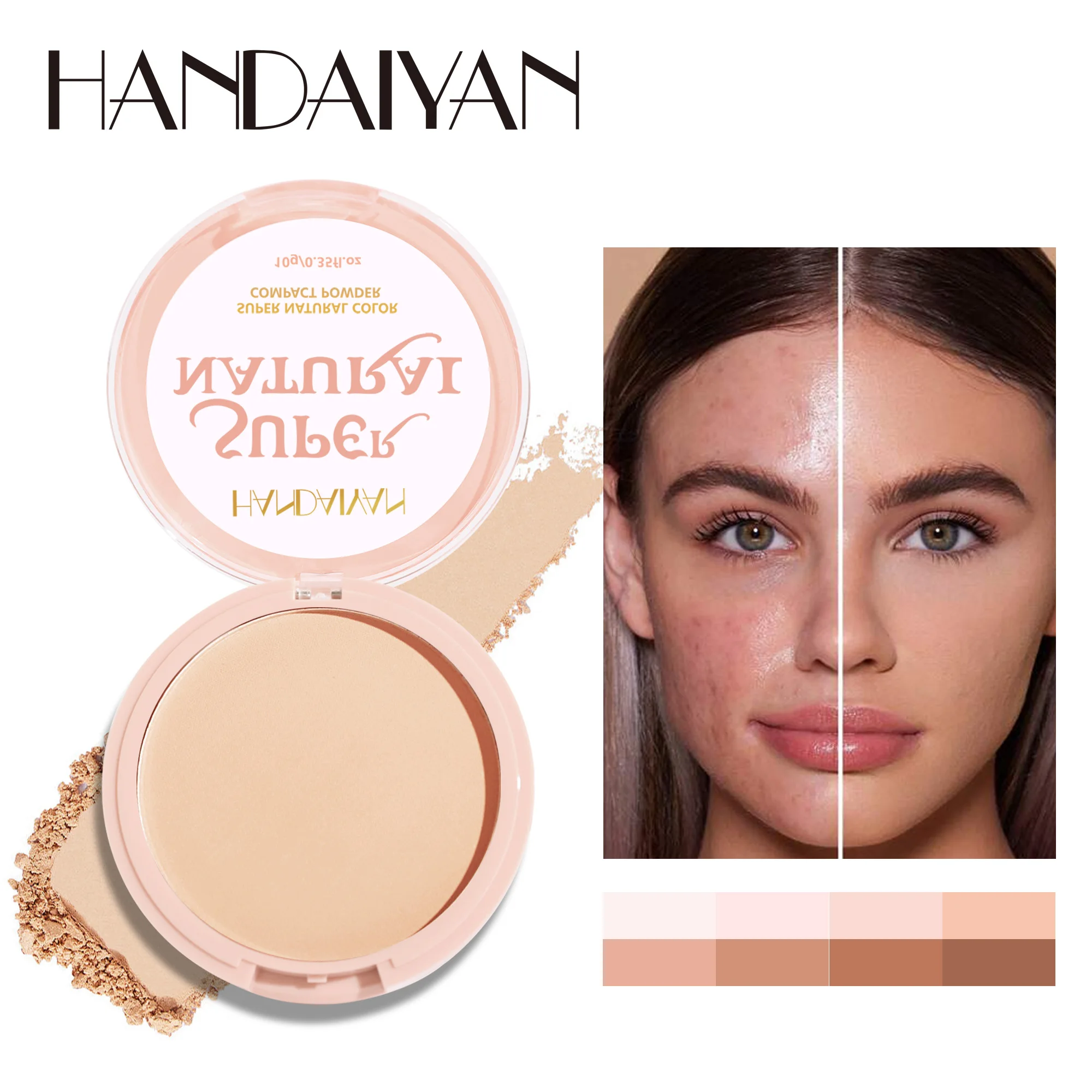 

Oil Control Makeup Powder Moisturizing Soft Brighten Press Powder Natural Breathable Waterproof Lasting Setting Concealer Powder