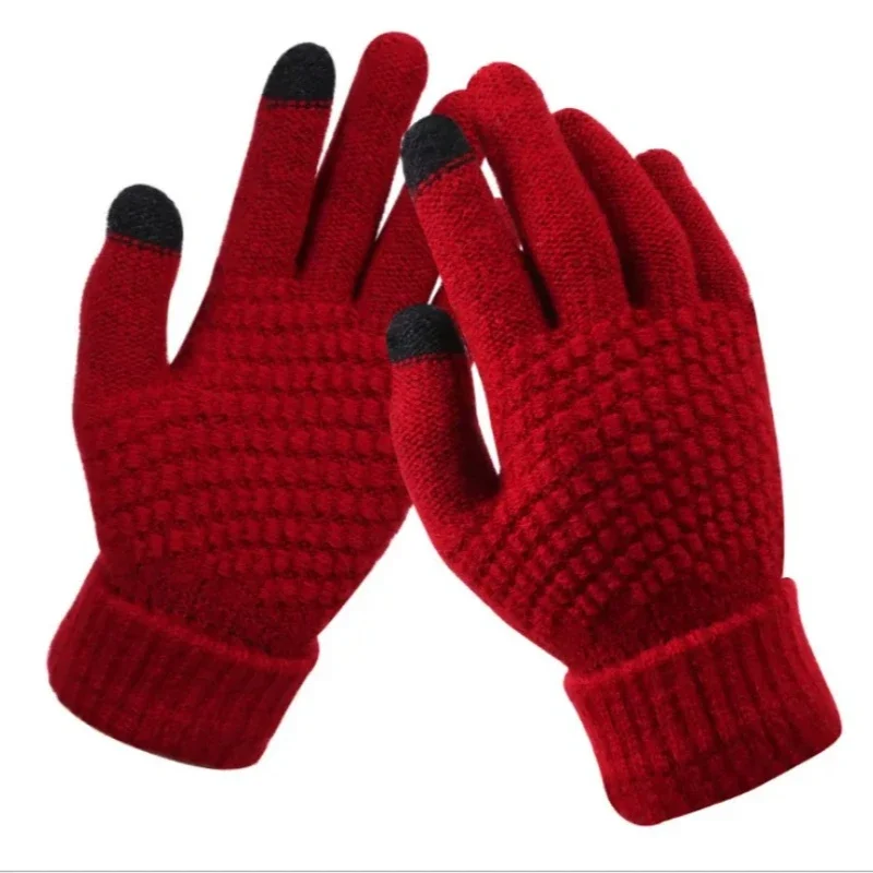 Gants d'hiver à écran tactile pour femmes, gants de ski en plein air, gants épais et chauds, laine 216.239., doigts complets