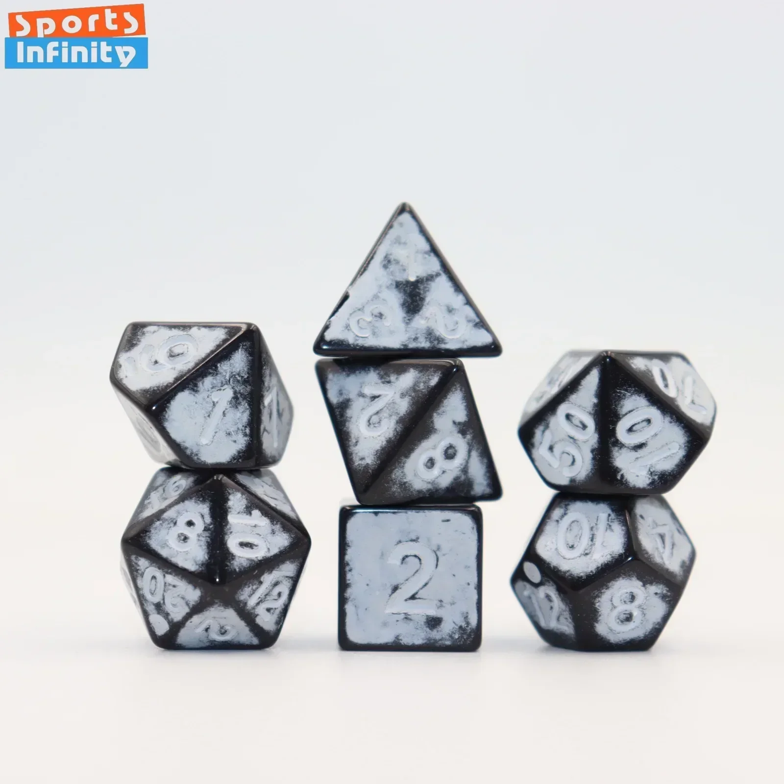 

7 шт., 16 мм, винтажные, черные, фиолетовые, красные, синие, набор кубиков с номером D20 D12 D10 D8 D6 D4 COC TRPG, набор кубиков для настольной игры DND, многогранные кубики