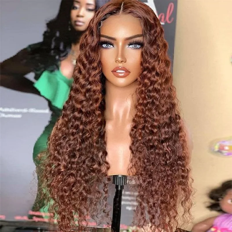 

Long 180Density Kinky Curly Dark Brown Glueless 26Inch Lace Front Wig For Women With Baby Hair Preplucked Daily