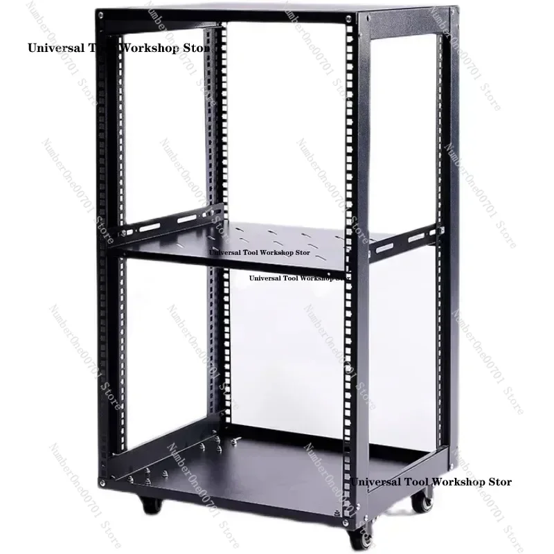 

18U Simple Open Network Cabinet Adjust board With 4 wheels for Server/Shielded Cabinet 12U Mobile Audio Amplifier Rack Shelf