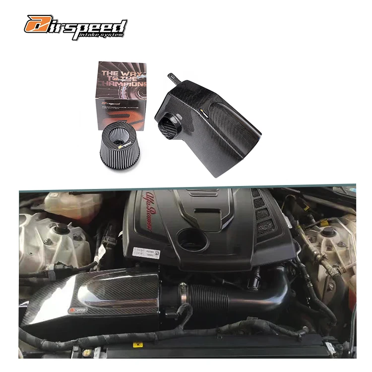 

High Performance Dry Carbon Fiber 3K Twill Car Cold Air Intake Kits for ALFA ROMEO 2.0T 2017- up