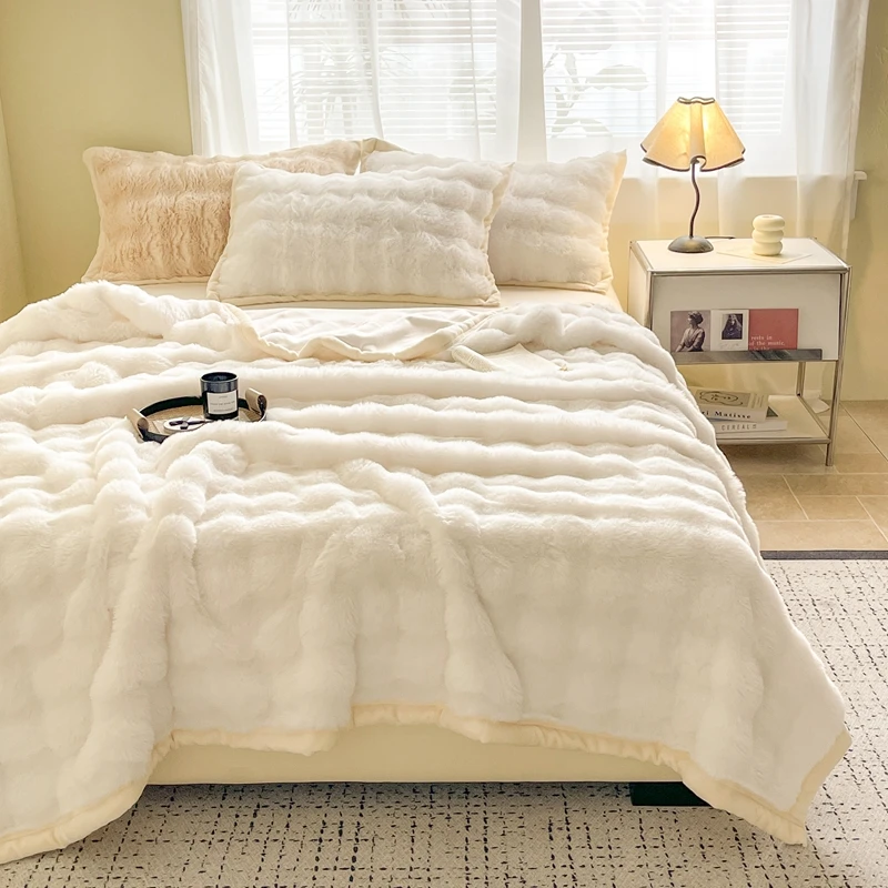

Soft Fleece Throw Blanket for Couch 3D Bubble Decorative Cozy Fuzzy Milk Velvet Blanket, Lightweight Warm Blanket for Bed Office