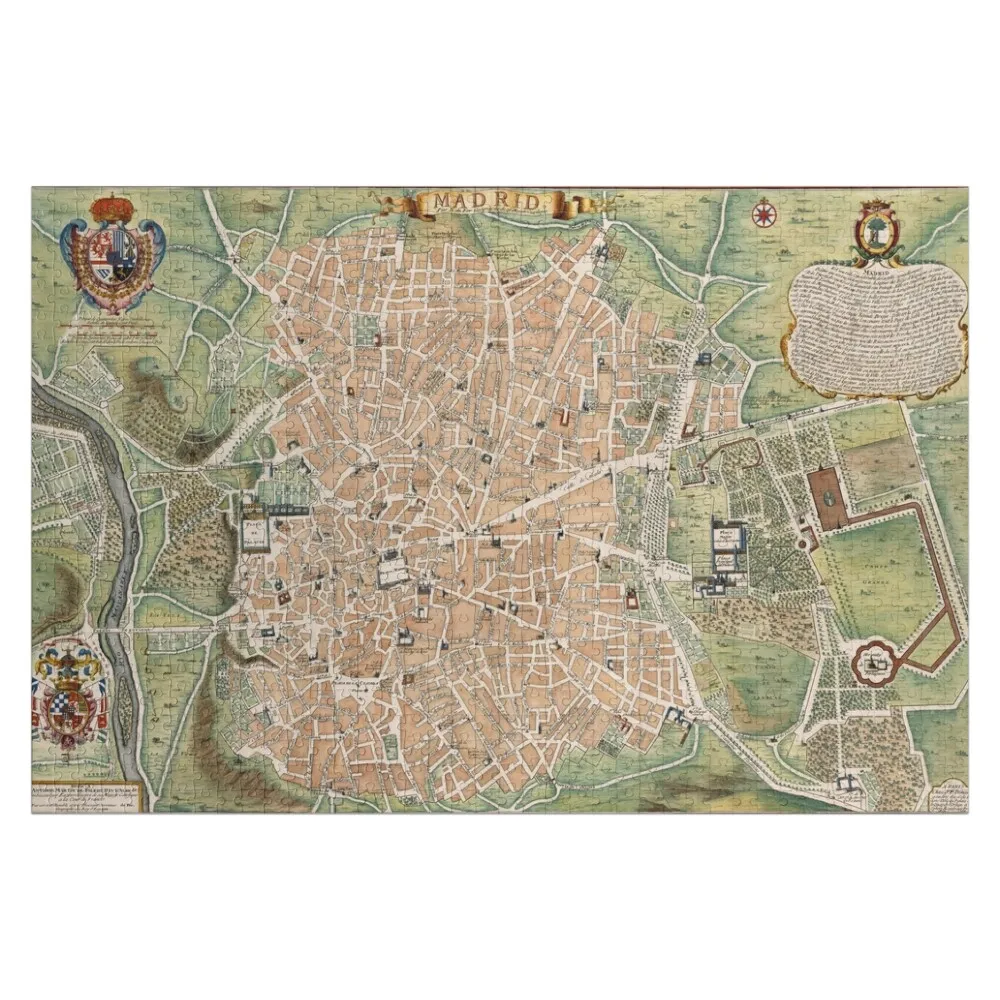 

Vintage Map of Madrid Spain (1705) Jigsaw Puzzle Animal Custom Jigsaw Puzzle