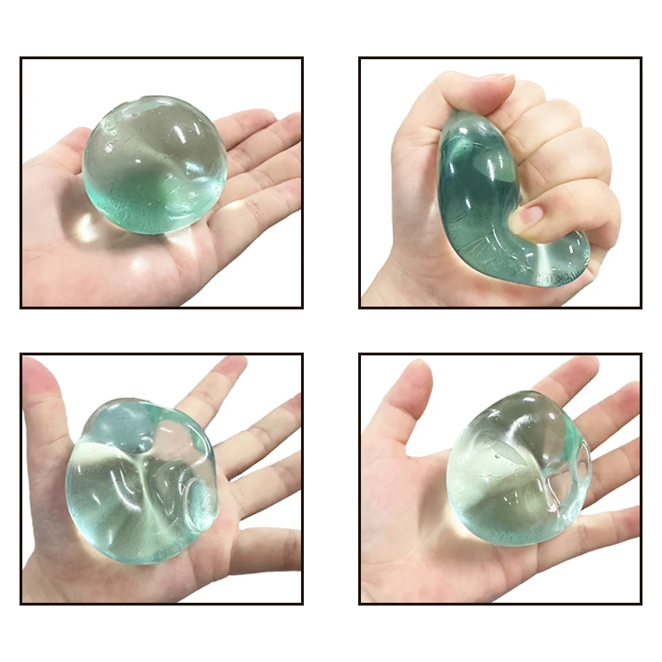 5.5cm Clear Transparent Jelly Maltose Squishy Ball Hand Squeeze Stress Relief Toy ASMR Sensory Fidget Toy Anti Anxiety Vent Toy