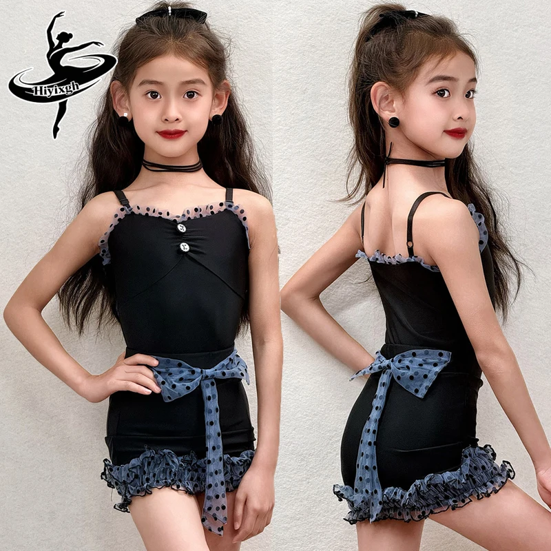 

Детская одежда для соревнований по латиноамериканским танцам для девочек, платье для латиноамериканских танцев, летняя детская одежда для ча-ча-ча, сальсы, латиноамериканских танцев