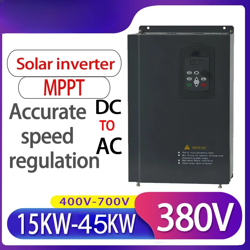 PV solar inverter DC to AC three-phase converter 380v 11kw/15kw/22kw/30kw/45kw with MPPT Control solar pump VFD