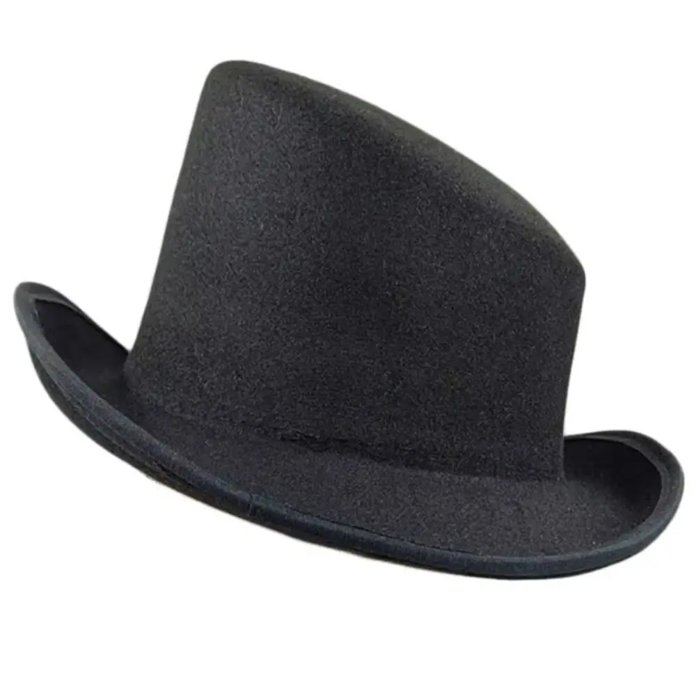 Retro Angled Edge Fedora Hat Bucket Hat Slanted Top Top Hat Cotton Durable Magician Hat Stage Performance Prop
