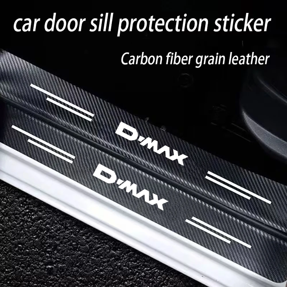 

4pcs For Suzuki D-MAX Logo Car Threshold Strip Carbon Fiber Sticker Car Door Trunk Sill