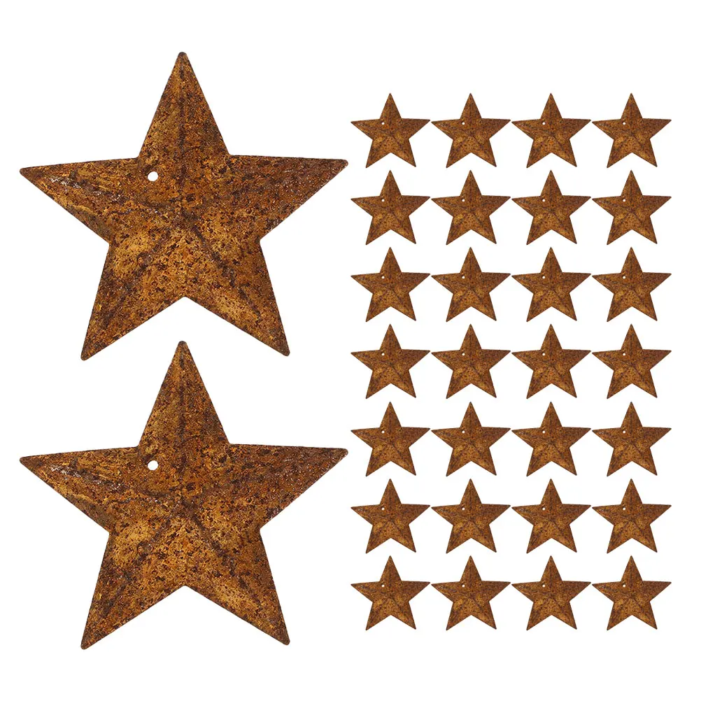 

30pcs Metal Five-pointed Star Accessories Mini Ornaments for Christmas Party Home Decor DIY Crafts Christmas Tree