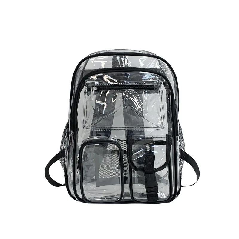

Transparent Backpack PVC Large Capacity Student School Bag Double Layer Multi-pocket Transparent PVC Backpack Laptop Bags