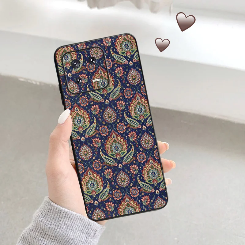 Matte Phone Case for Redmi Note13 Pro 5G 4G Note 12 12c 13c Xiaomi 12X 12T 13 Lite Mermaid Mandala Dreamcatcher Black Soft Cover