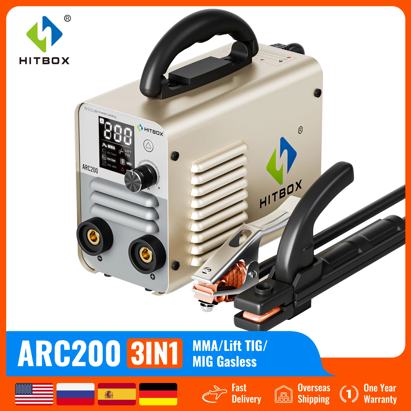 HITBOX MMA Welder ARC200 2 In 1 Welding Machine 110V/220V