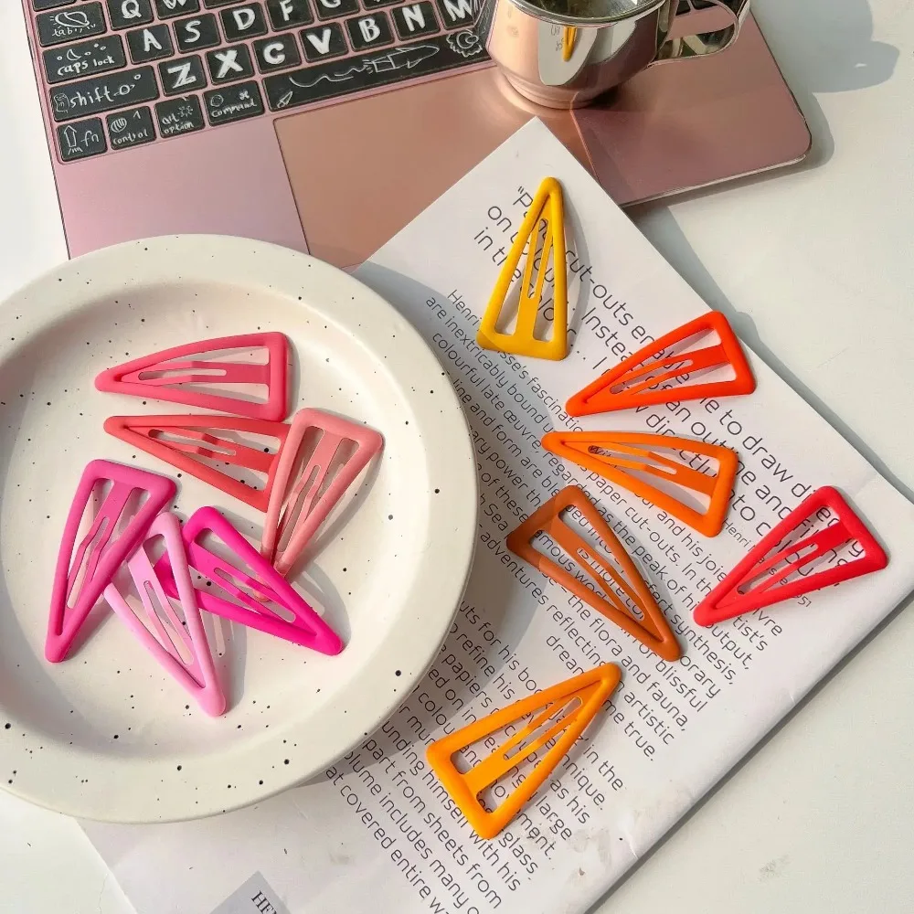 6pcs/set Candy Color BB Clips Big Triangle Hair Pins for Kids Girls Colorful Headwears Girls Kids Hair Accessories Korean Summer