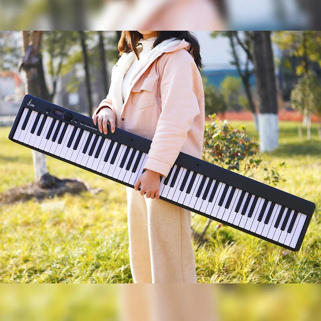 Hot sale digital music instrument 88 keys white black Portable fold splicing piano organ electronic keyboard