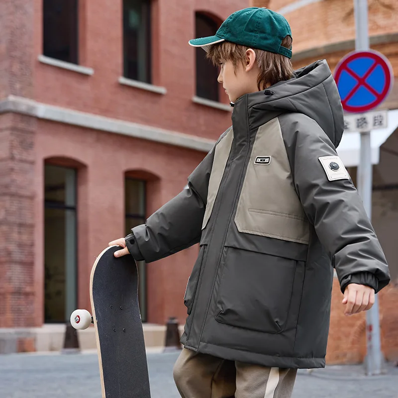 OLEKID -30 Degree Children Boys Winter Down Jacket Thick Warm Teenage Boys Jacket Coat 5-12 Years Kids Parka Outerwear Outfit