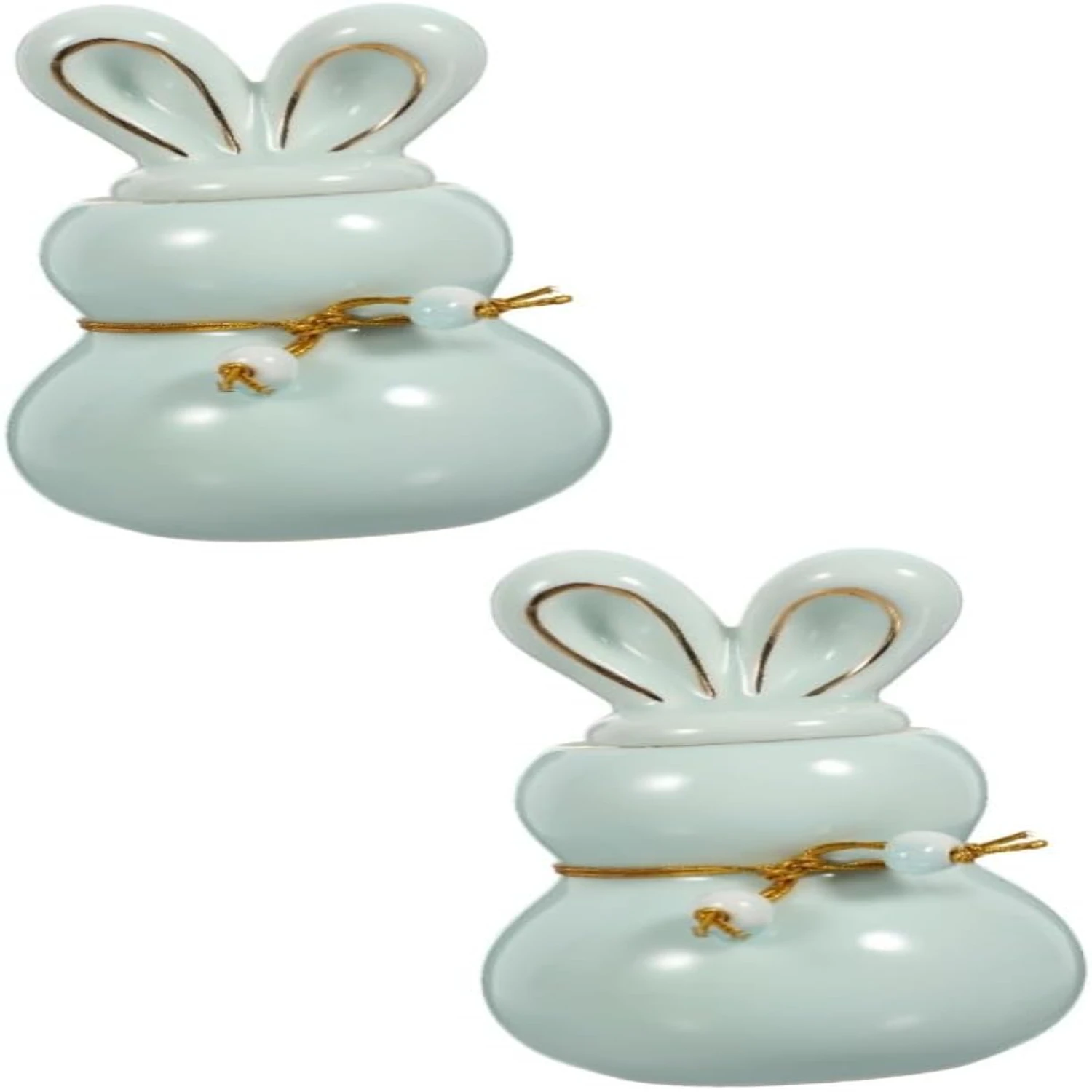 

Cute Ceramic Tea Canisters Set of 4 with Lids for Loose Tea and Coffee, Kitchen Food Containers, Candy Jars - Tea Container and