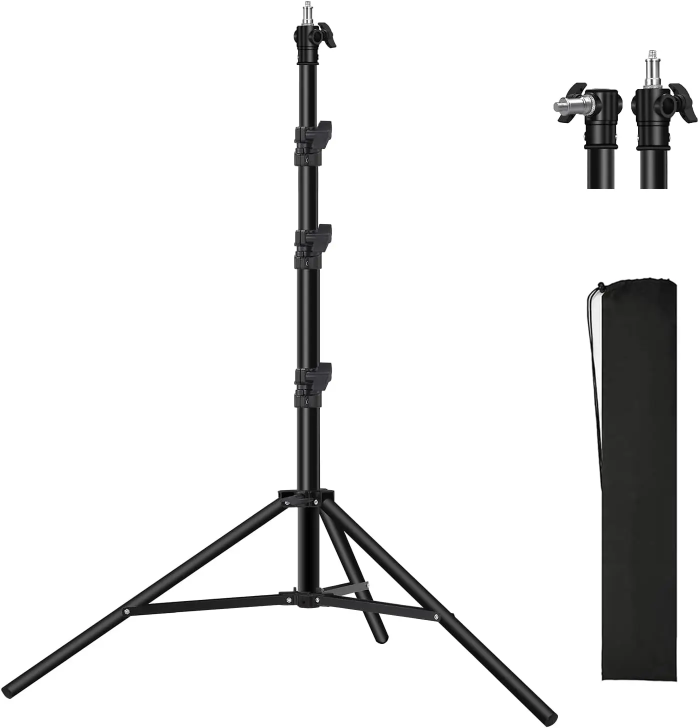 

Heavy Duty Light Stand 9.8ft /3m Photography Tripod Light Stand Metal Adjustable Spring Cu ioned with Carry Bag 1/4” t