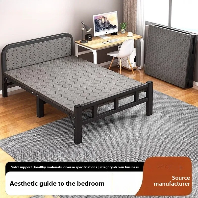 Folding Bed Rental Dormitory Corner Bed Modular Nap Bed Iron Frame Home Portable Multipurpose Camp Bed Single Folding Bed