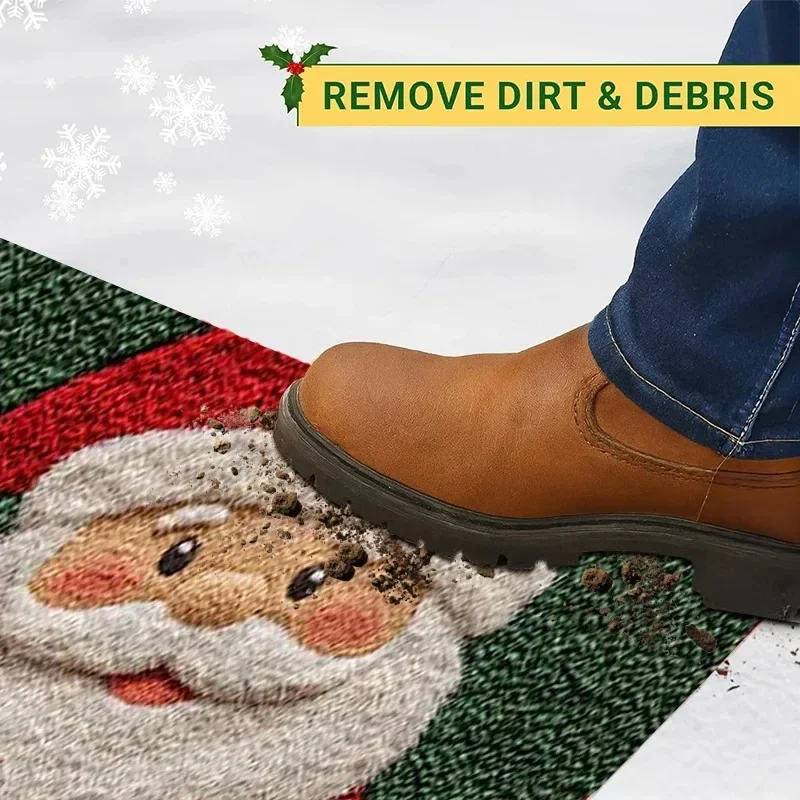 Christmas Door Mat Indoor Gingerbread Man Carpet and Red Santa Claus Outdoor New Year 2027 Merry Christmas Home Decor Foot Mat