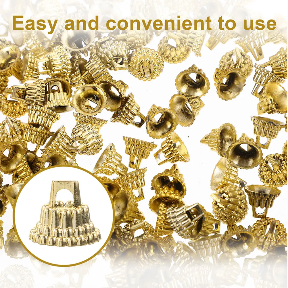 

100Pcs Round Christmas Ornament Caps Replacement Plastic Xmas Ornament Hangers Caps for Christmas Tree DIY Decorations Party
