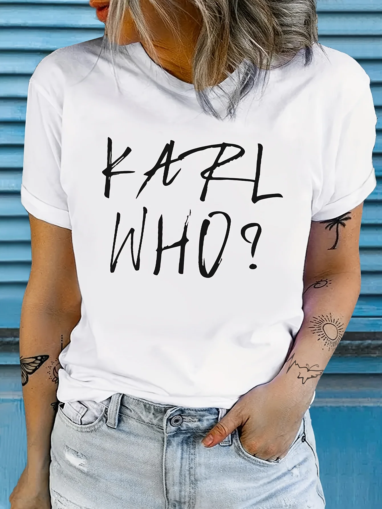

KARL WHO женская футболка с коротким рукавом с буквенным принтом, хлопковые футболки, роскошные брендовые футболки, уличная одежда, топы Y2k, летняя женская футболка