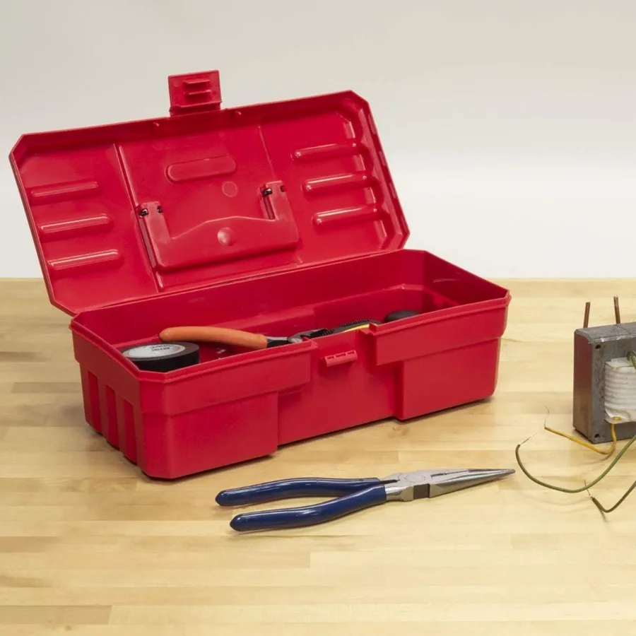 صندوق أدوات بلاستيكي ProBox مقاس 12 بوصة للأدوات هواية أو صندوق أدوات تخزين الحرف اليدوية موديل 09912 12 بوصة × 51 2 بوصة × 4 بوصة أحمر متين