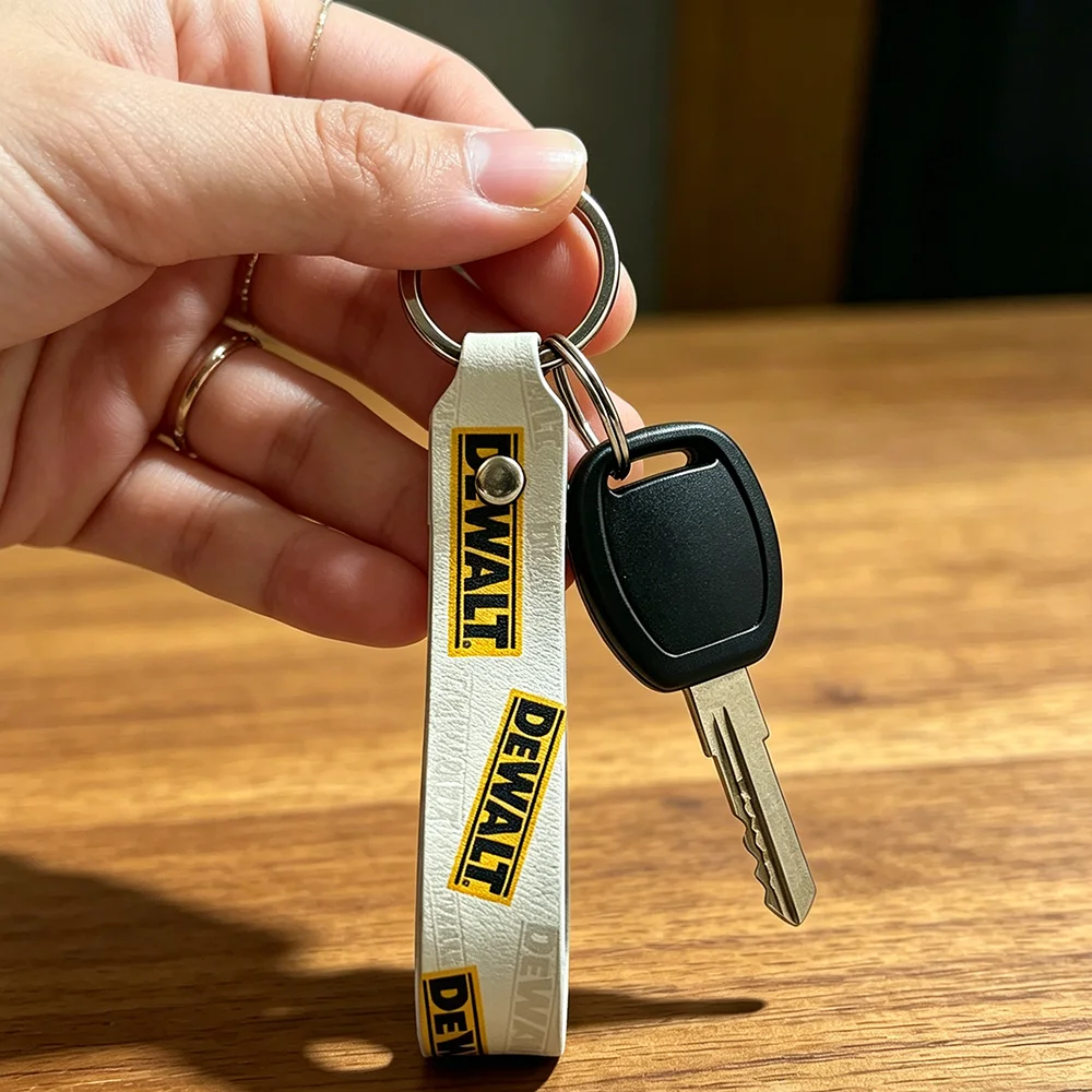 For Dewalt High Quality PU Leather Moto Keychain Vintage Style Key Pendant For Scooter Motocross