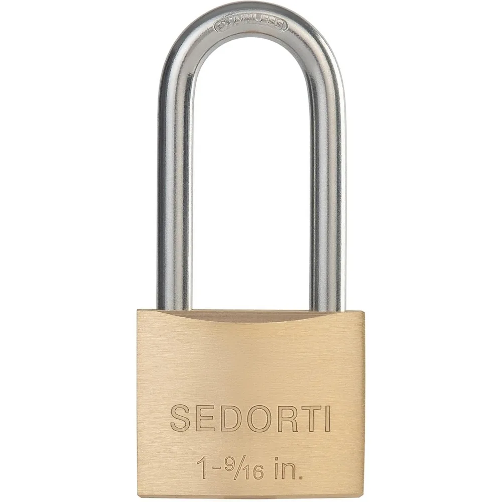 

Outdoor Weatherproof Padlock Stainless Steel Shackle Solid Brass Body Marine Grade Rustproof for Shed Locker Fence Toolbox