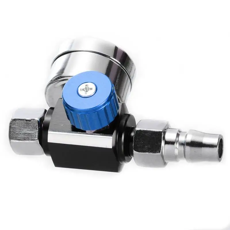 1/4" Mini Air Regulator Valve Tool Metal Air Regulator 1/4" BSP Threads Tail Pressure Gauge + Nozzle For Spray Gun Hardware Tool