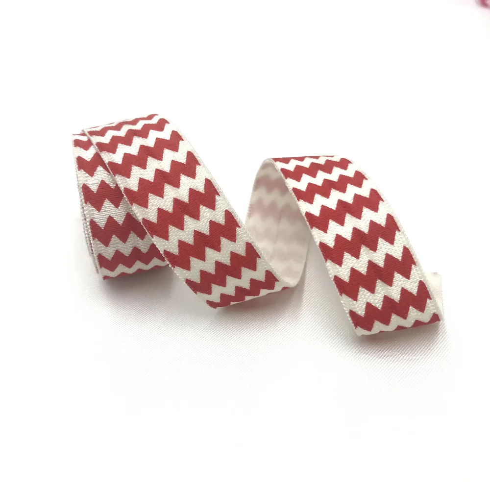 5 10 Yard 15mm Wave Chevron Print Elastic Band Spandex Ribbon Dress Hand Bracelet Hair Tie Accessories Sewing Trim