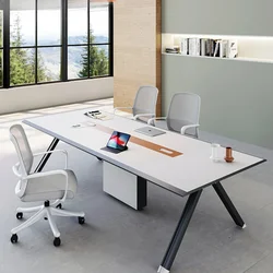 Conference tables, long tables, simple and modern, small conference rooms, tables and chairs, smart office, fashionable, light