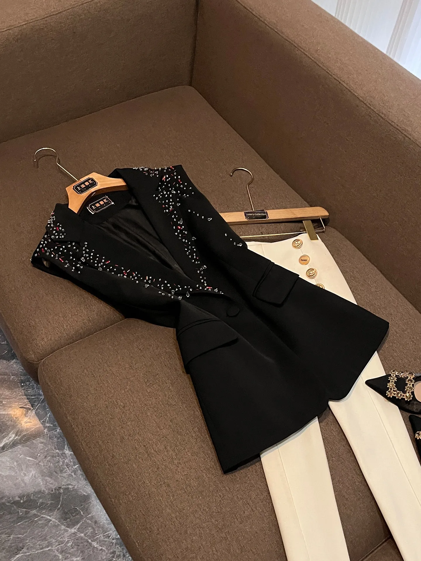 

Diamond Embedded Jacket Street Style Commuter Wind Women's Vest Summer New Arrival Fashionable Elegant Fit