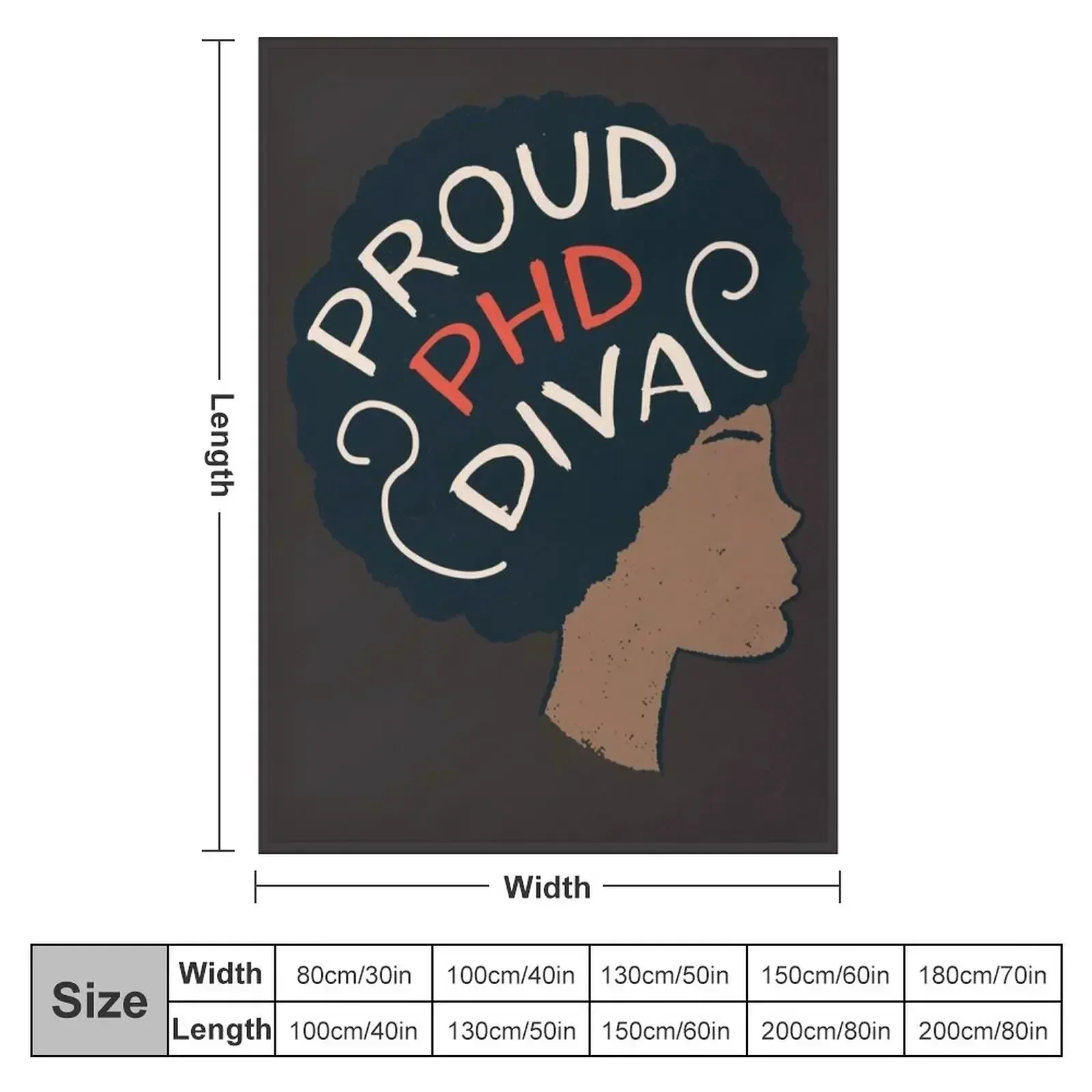 Proud PhD Graduation Art For Afro Doctorate Degree Throw Blanket Bed linens Giant Sofa Decoratives Moving Blankets