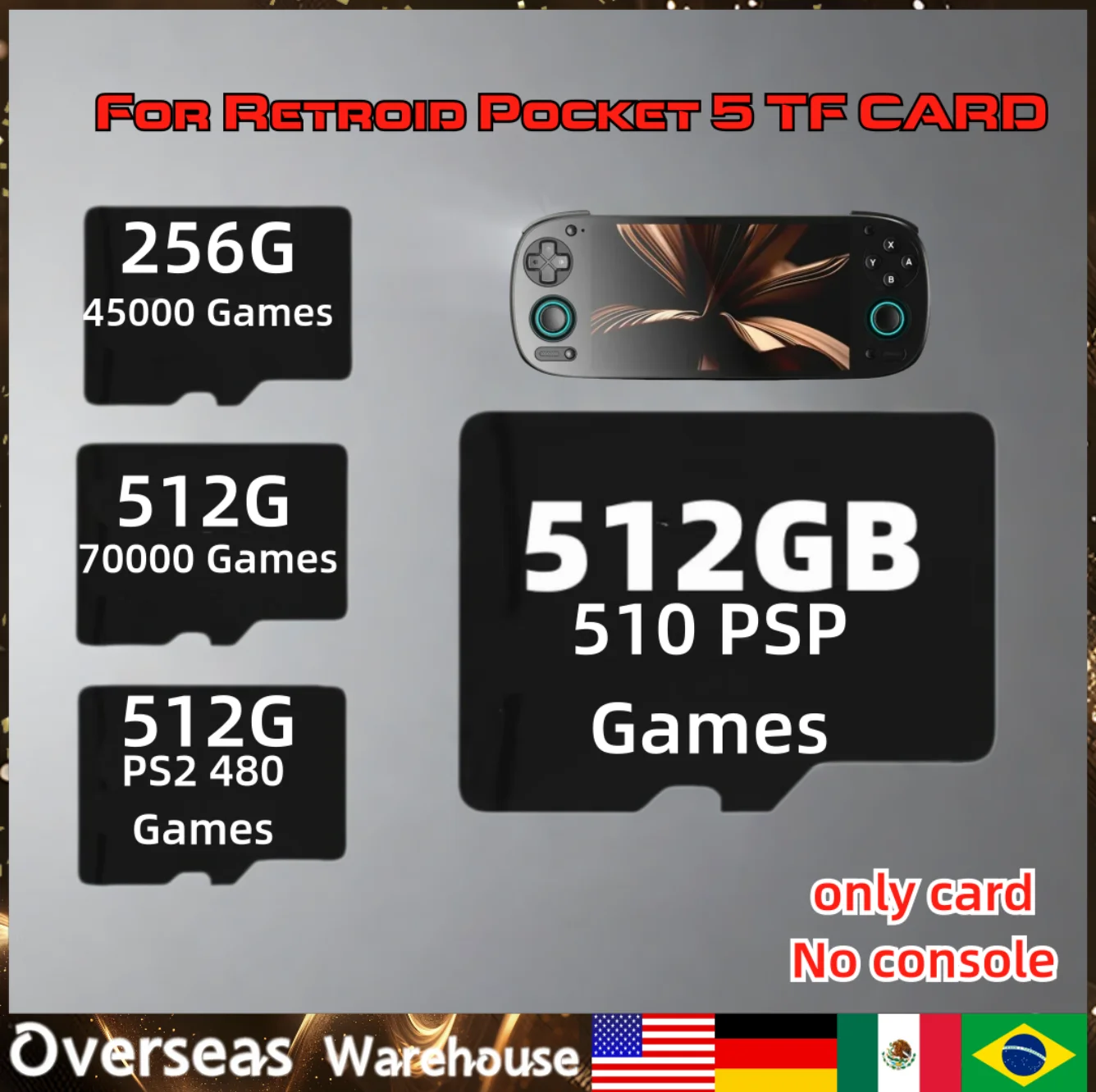 

For Retroid Pocket 5 Memory Card TF Card for Rp5 Popular Classic Retro Game PS2 PSP 3DS 512G Android Portable Handheld SD Card