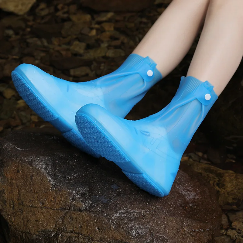 Rain boots rainproof thickened silicone shoe covers outdoor camping reusable adult children non-slip TPE water shoes SP057