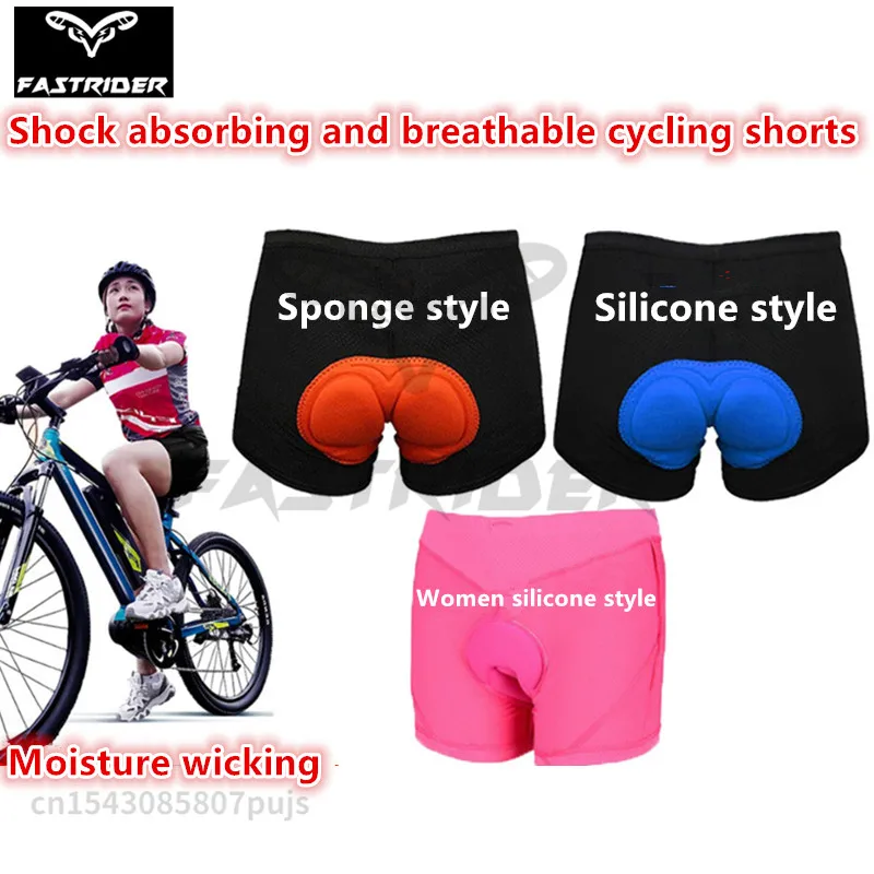 Cycling Shorts Shock-absorbing Breathable Silicone Shorts Moisture Wicking Bicycle Sponge Shorts for Men and Women