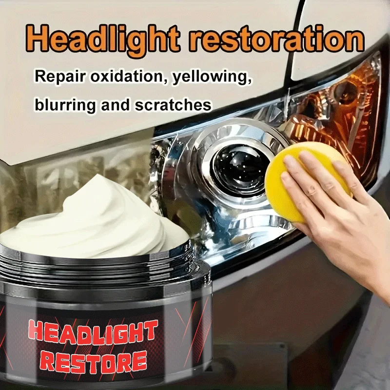 Kit de Restauration de Phares de Voiture : Polissage et Cire pour Rénovation, Réduction du Jaunissement, Prévention de l'Oxydation et Amélioration Anti-Buée