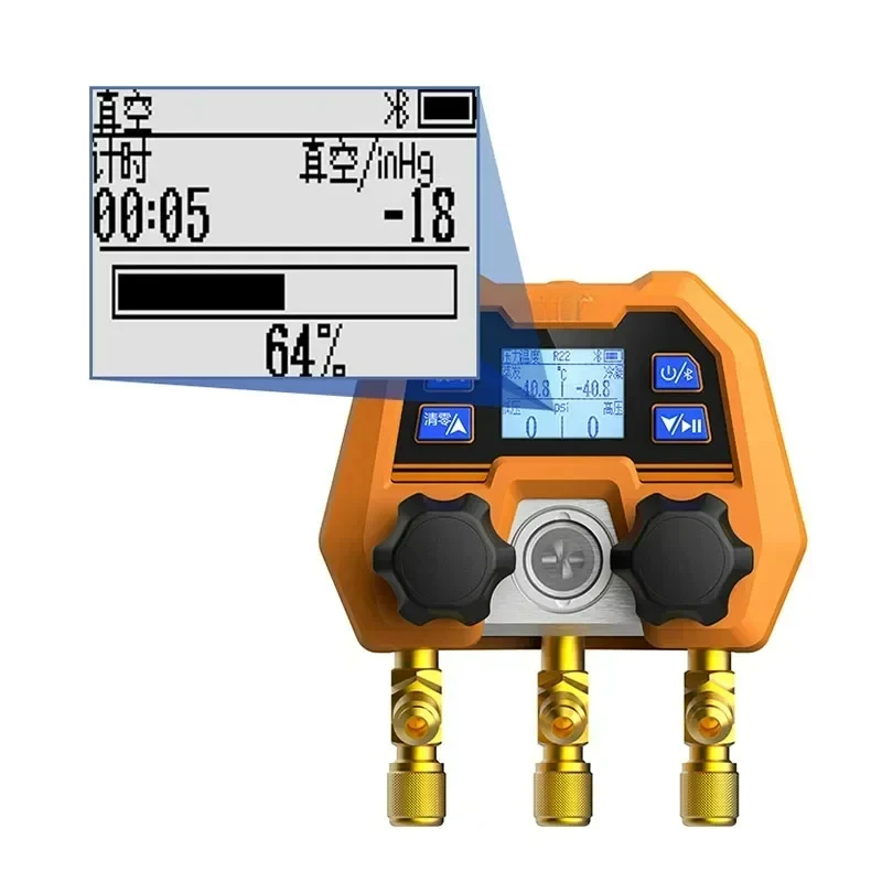 English Interface DMG-4B Double Meter Electronic Refrigeration Digital Display Manifold-14~800Psi