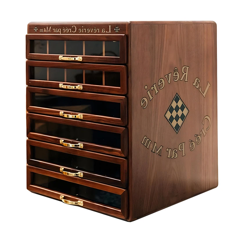 Large Capacity Big Size Solid Wood Jewelry Storage Cabinet Box Vintage Collection Case Jewelry Organizer for Christmas Gift