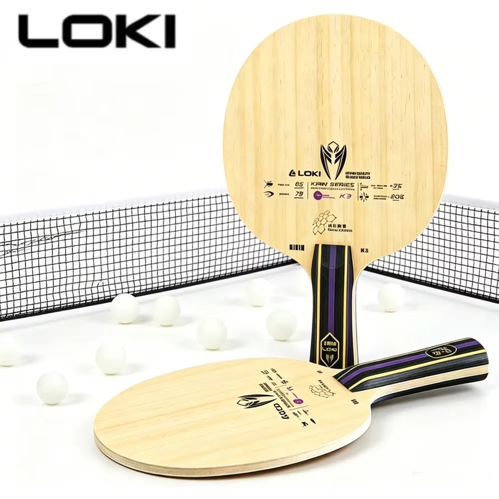 オリジナル LOKI キリン K3 卓球ブレード プロフェッショナル 5 ウッド 2 カーボン ピンポン パドル ラピッド アタック スタイル ピンポン ラケット OFF+