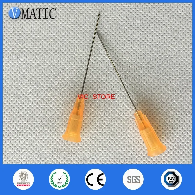 Free Shipping 100Pcs 1'' 23G Te Premier Dispensing Tips Dispensing Needles 1 Inch Length Dispense Needle