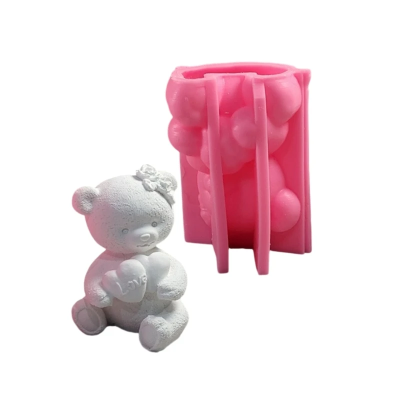 Moule à bougie en forme d'ours, en Silicone, pour aromathérapie, ornement bureau, livraison directe