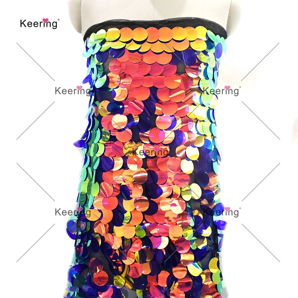 

(5YARDS) 40 мм ткань с блестками, разноцветная сверкающая аппликация высокой плотности для вечерних платьев и танцевальных костюмов с блестками