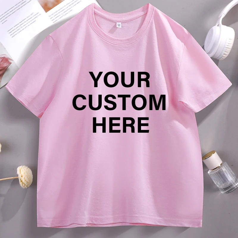 Custom Printed Cotton T-Shirt Personalized Design T Shirt Inspired Text DIY Photo Picture Tee Cotton Short Sleeve Tees